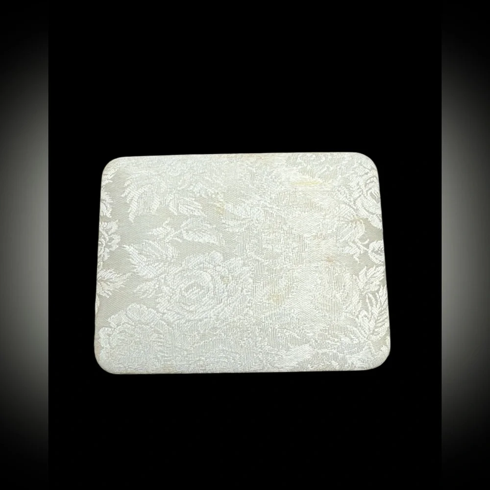 Vintage White Satin Floral Toby Anne Jewelry Box Vintage Bridal Jewelry Box